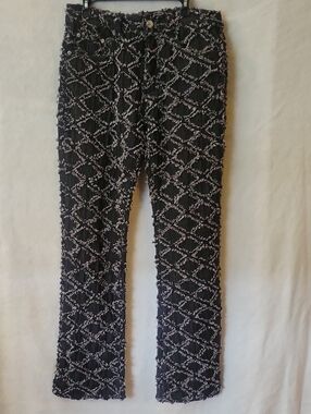 Kleep Black Pants with White Lattice Texture